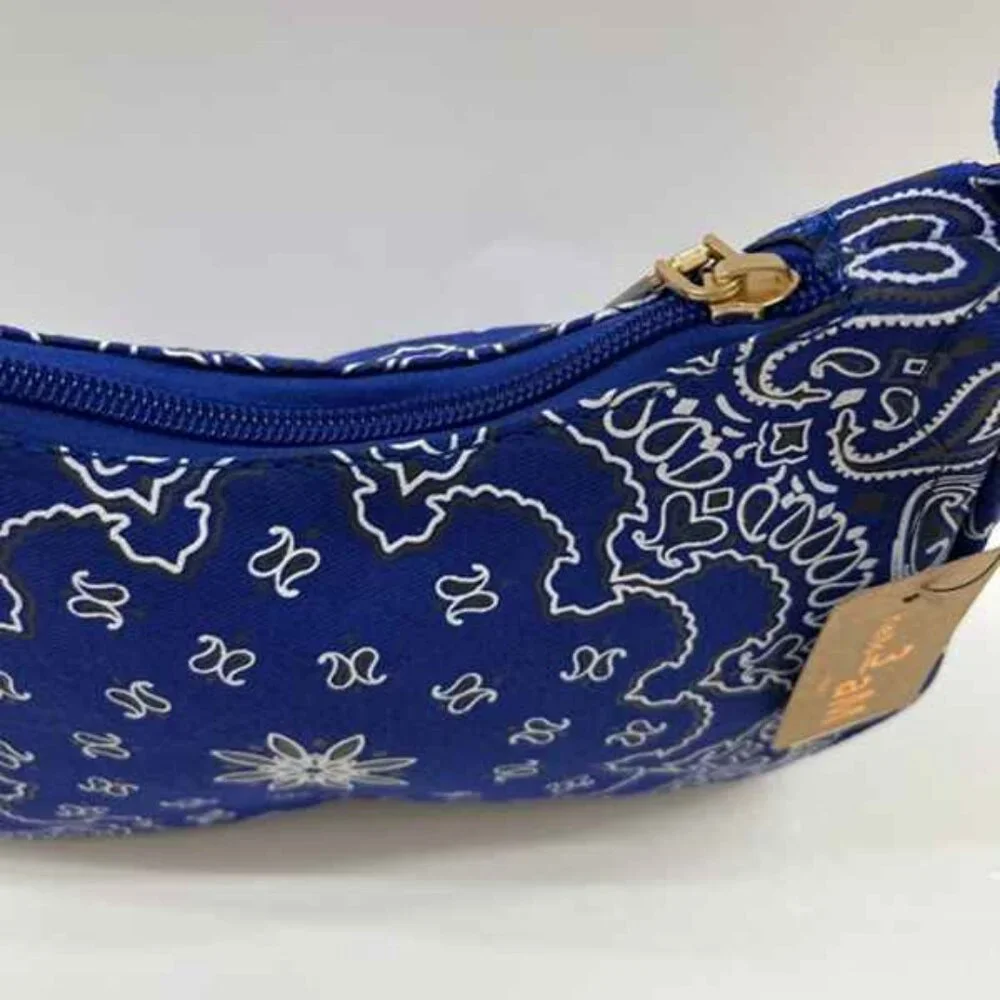 Bandana Paisley Print SM Shoulder Handbag - NWT - Blue/White